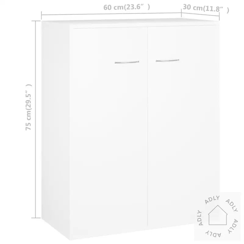Skjenk Hvit 60X30X75 Cm Konstruert Tre