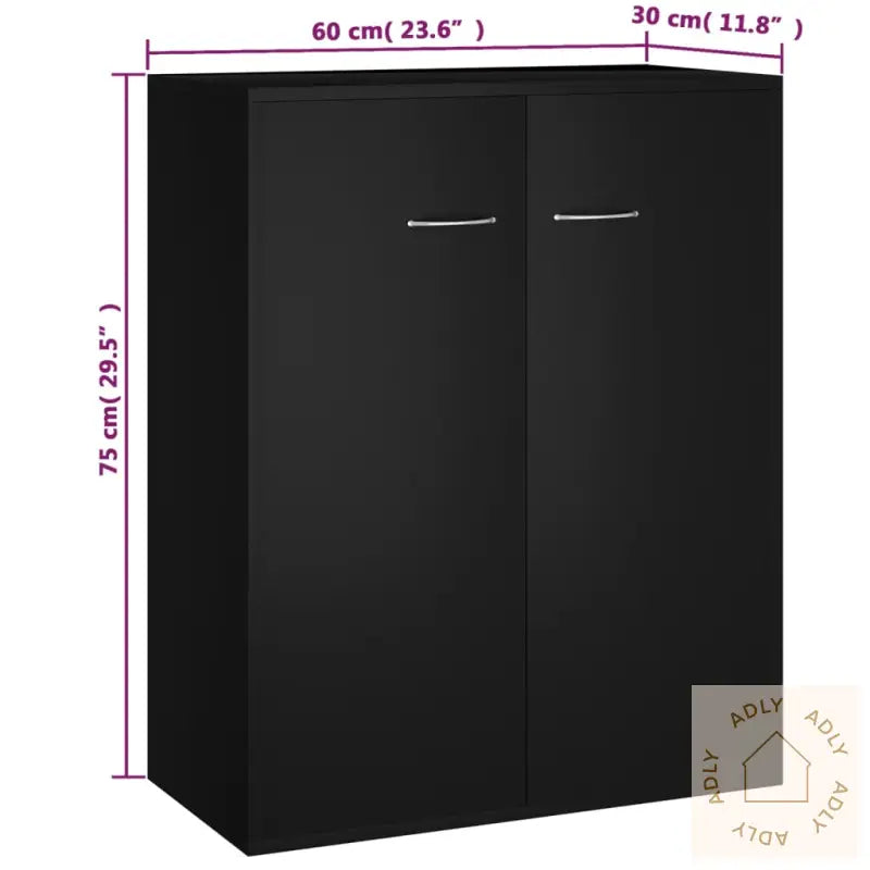Skjenk Svart 60X30X75 Cm Konstruert Tre