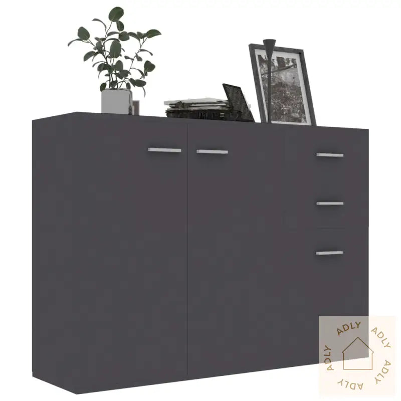 Skjenk Grå 105X30X75 Cm Konstruert Tre
