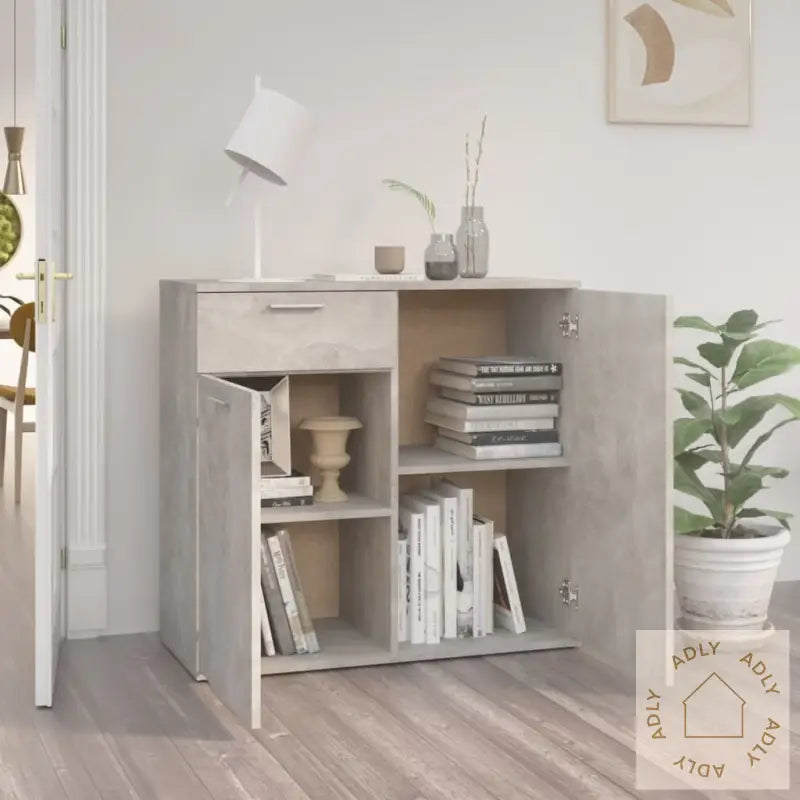 Skjenk Betonggrå 80X36X75 Cm Konstruert Tre