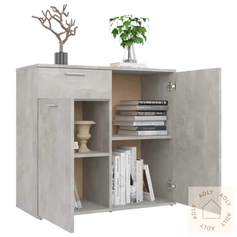 Skjenk Betonggrå 80X36X75 Cm Konstruert Tre