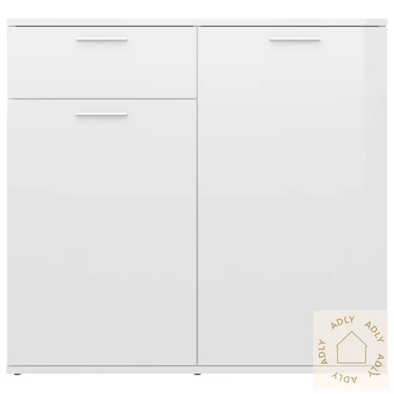 Skjenk Høyglans Hvit 80X36X75 Cm Konstruert Tre