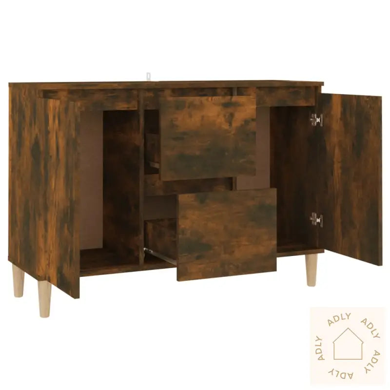 Skjenk Røkt Eik 101X35X70 Cm Konstruert Tre