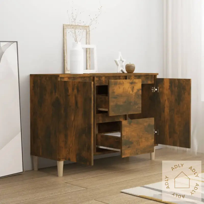 Skjenk Røkt Eik 101X35X70 Cm Konstruert Tre