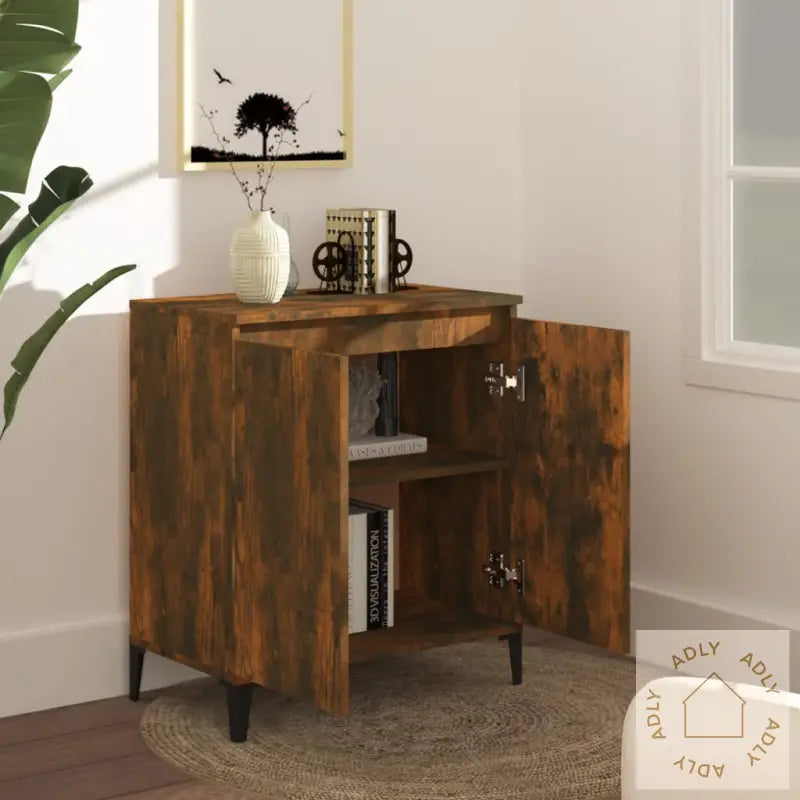 Skjenk Røkt Eik 60X35X70 Cm Konstruert Tre