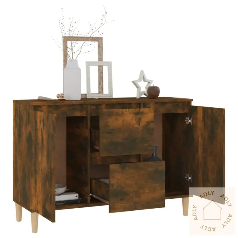 Skjenk Røkt Eik 101X35X70 Cm Konstruert Tre