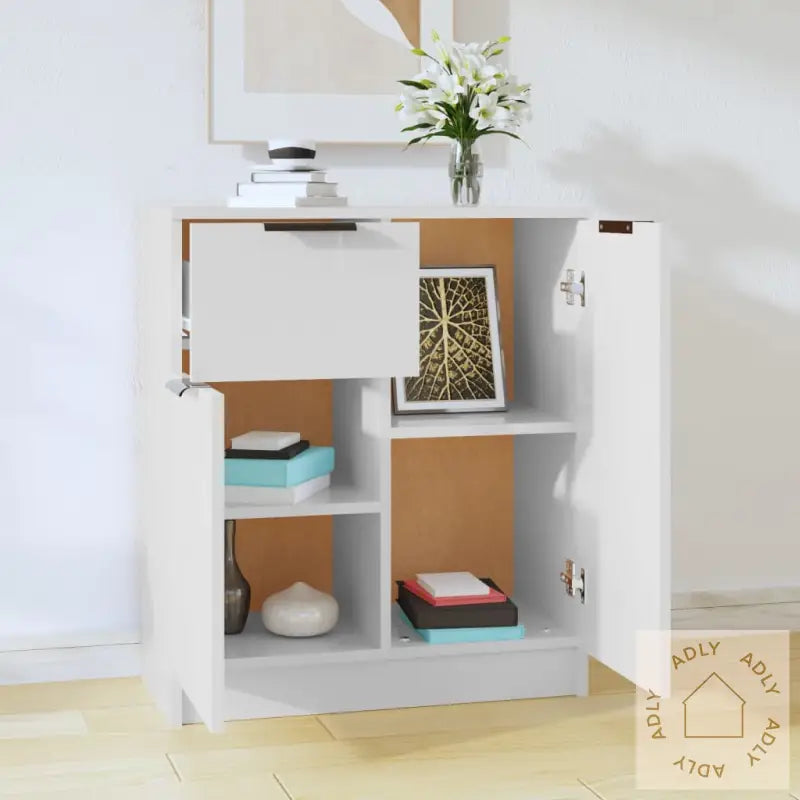 Skjenk Hvit 60X30X70 Cm Konstruert Tre