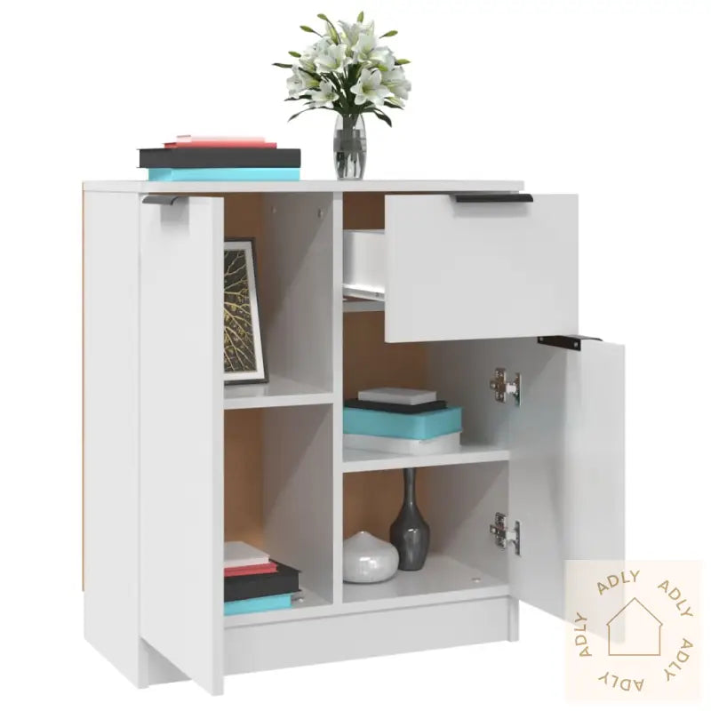 Skjenk Hvit 60X30X70 Cm Konstruert Tre