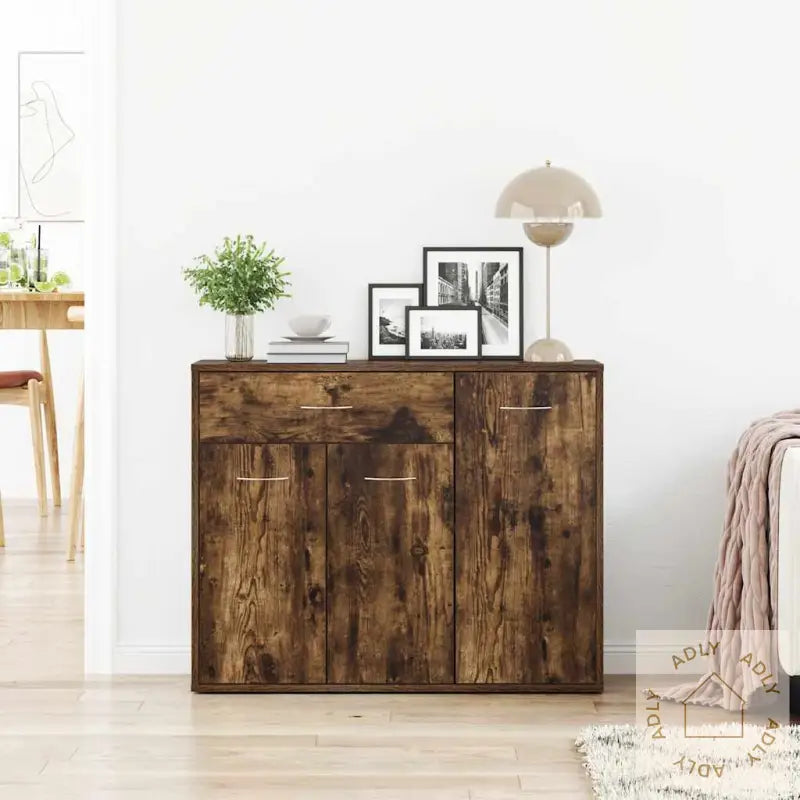 Skjenk Røkt Eik 88X30X70 Cm Konstruert Tre