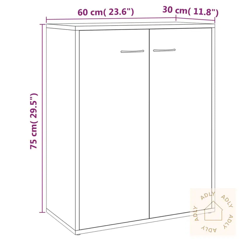 Skjenk Røkt Eik 60X30X75 Cm Konstruert Tre
