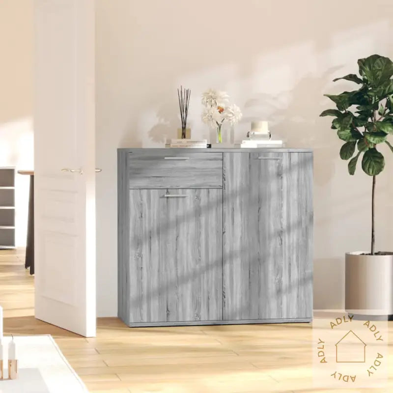 Skjenk Grå Sonoma 80X36X75 Cm Konstruert Tre