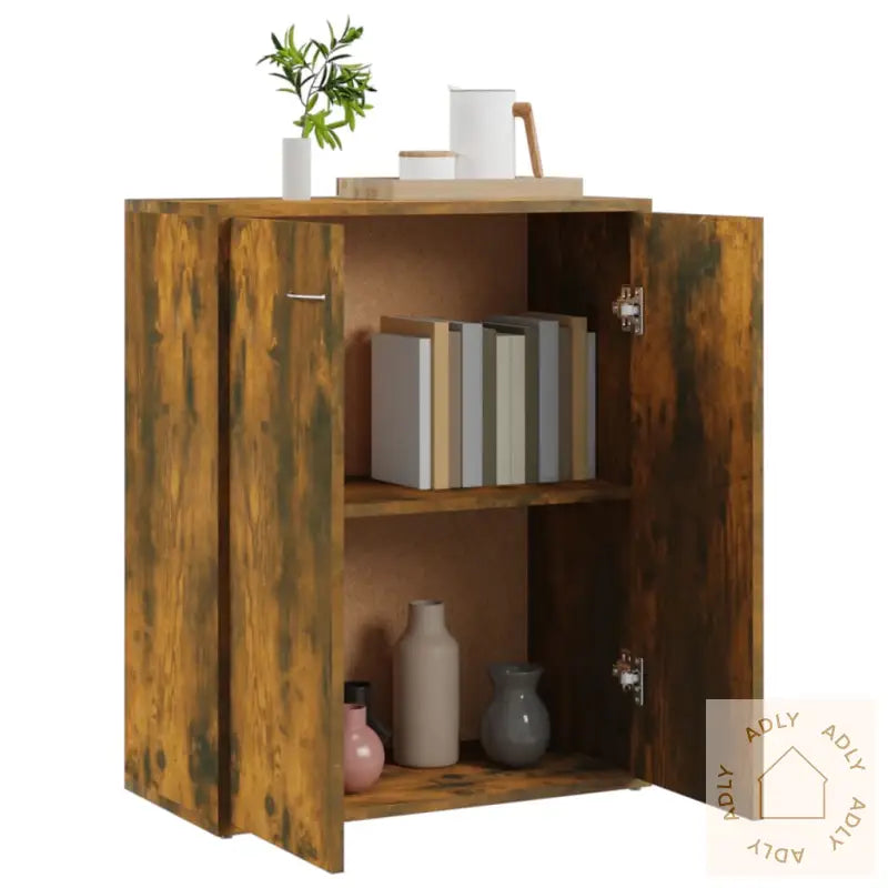 Skjenk Røkt Eik 60X30X75 Cm Konstruert Tre