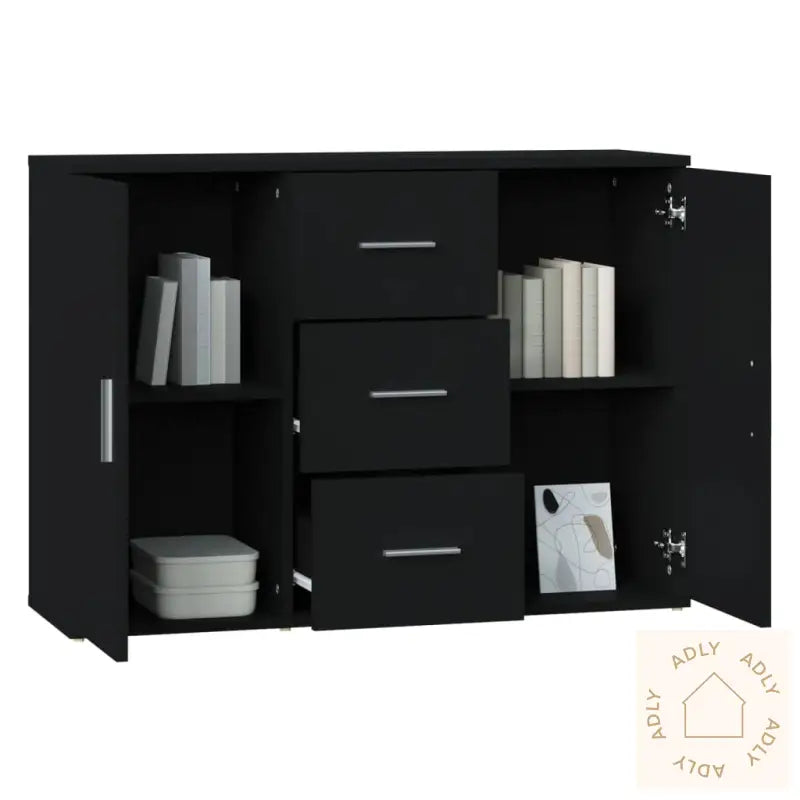Skjenk Svart 91X29,5X65 Cm Konstruert Tre