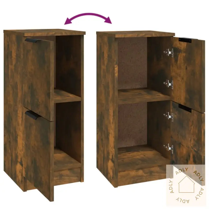 Skjenk Røkt Eik 30X30X70 Cm Konstruert Tre