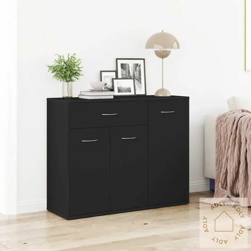 Skjenk Svart 88X30X70 Cm Konstruert Tre