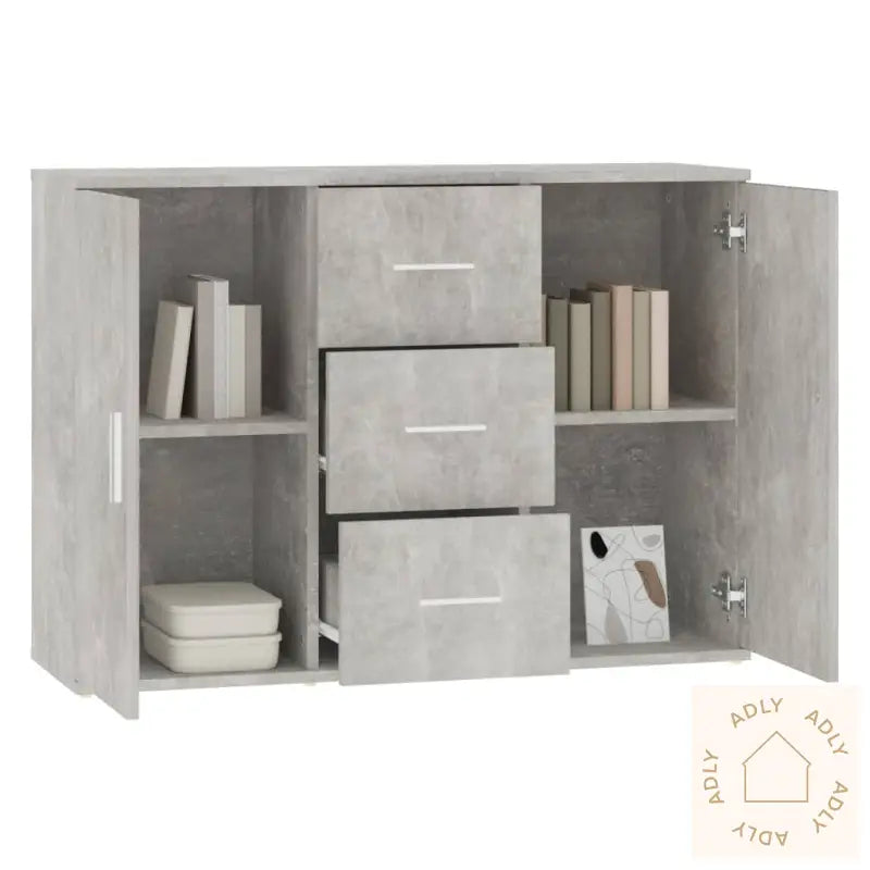 Skjenk Betonggrå 91X29,5X65 Cm Konstruert Tre