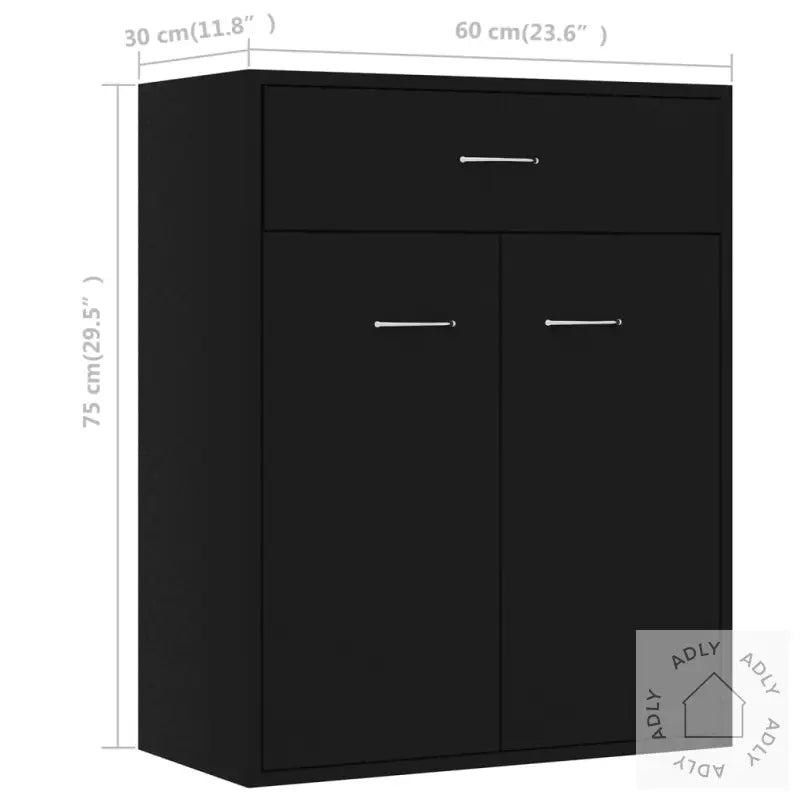 Skjenk Svart 60X30X75 Cm Konstruert Tre