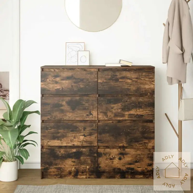 Skjenk Røkt Eik 100X35X99 Cm Konstruert Tre