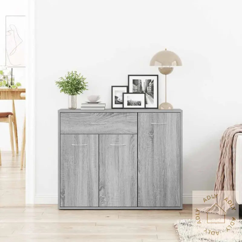 Skjenk Grå Sonoma 88X30X70 Cm Konstruert Tre