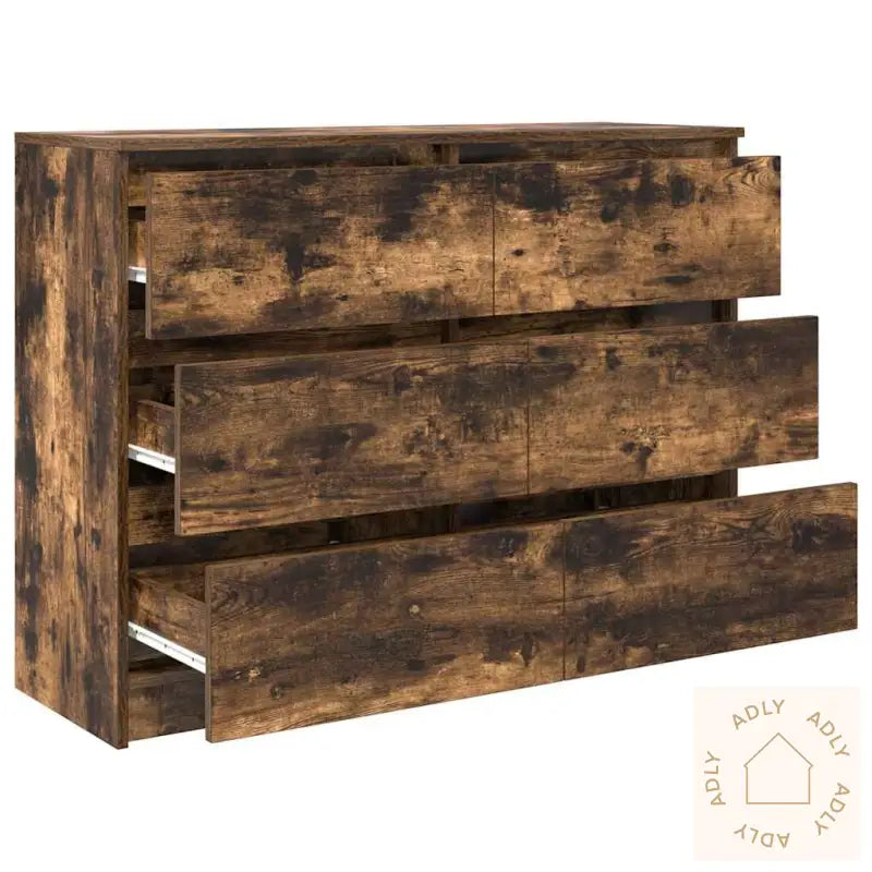 Skjenk Røkt Eik 100X35X76 Cm Konstruert Tre