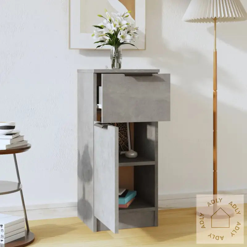 Skjenk Betonggrå 30X30X70 Cm Konstruert Tre