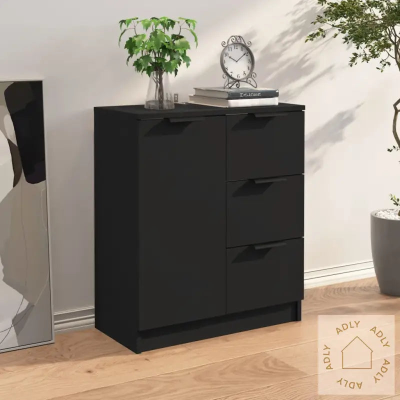 Sidebord Svart 60X30X70 Cm Konstruert Tre