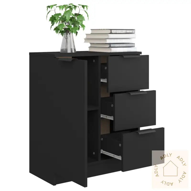 Sidebord Svart 60X30X70 Cm Konstruert Tre