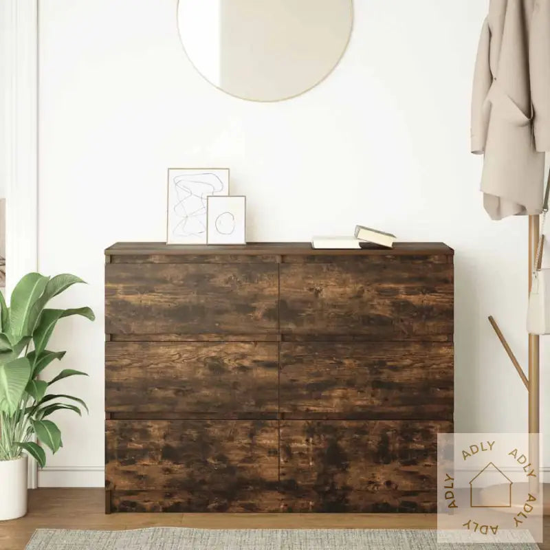 Skjenk Røkt Eik 100X35X76 Cm Konstruert Tre