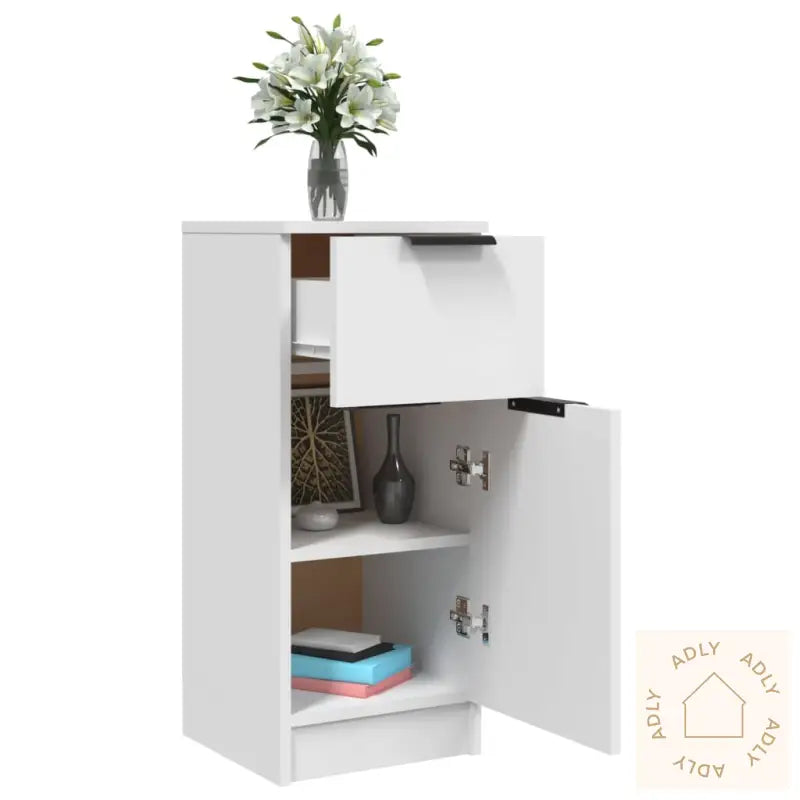 Skjenk Hvit 30X30X70 Cm Konstruert Tre