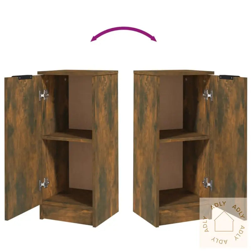 Skjenk Røkt Eik 30X30X70 Cm Konstruert Tre