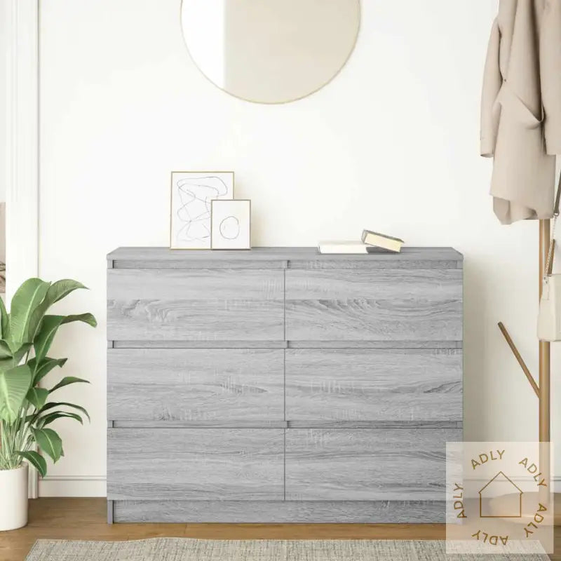 Skjenk Grå Sonoma 100X35X76 Cm Konstruert Tre