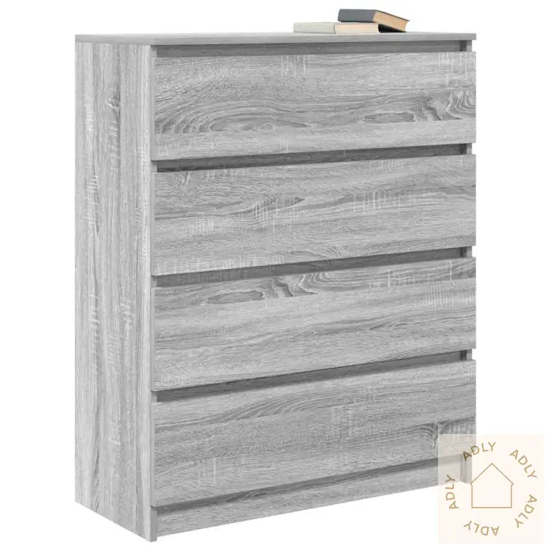Skjenk Grå Sonoma 80X35X99 Cm Konstruert Tre
