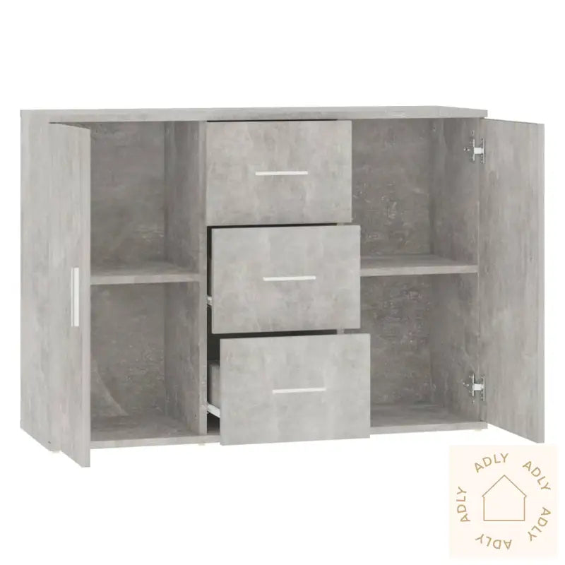 Skjenk Betonggrå 91X29,5X65 Cm Konstruert Tre