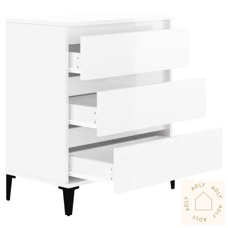 Skjenk Høyglans Hvit 60X35X70 Cm Konstruert Tre