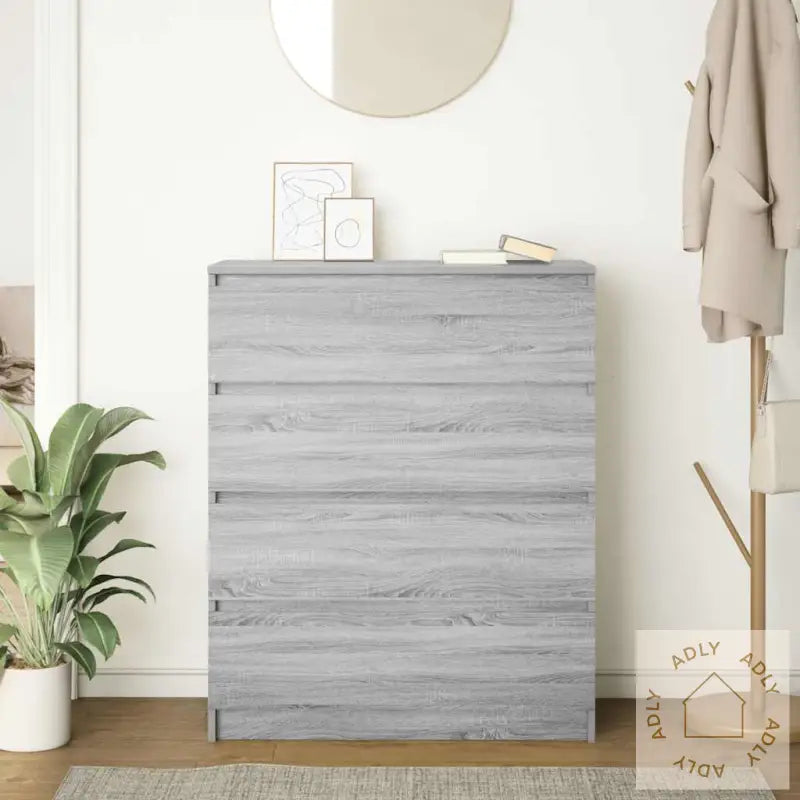 Skjenk Grå Sonoma 80X35X99 Cm Konstruert Tre