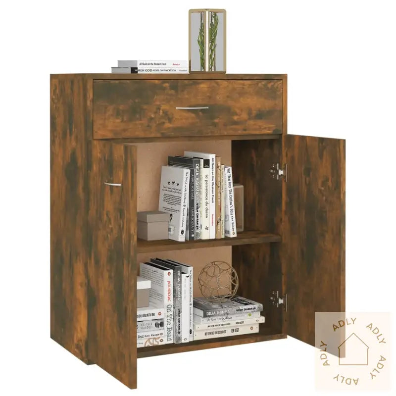 Skjenk Røkt Eik 60X30X75 Cm Konstruert Tre