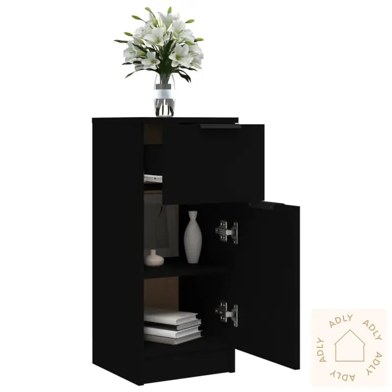 Skjenk Svart 30X30X70 Cm Konstruert Tre