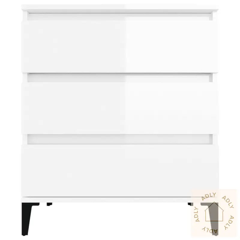 Skjenk Høyglans Hvit 60X35X70 Cm Konstruert Tre