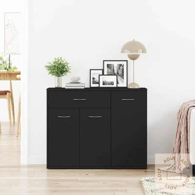Skjenk Svart 88X30X70 Cm Konstruert Tre