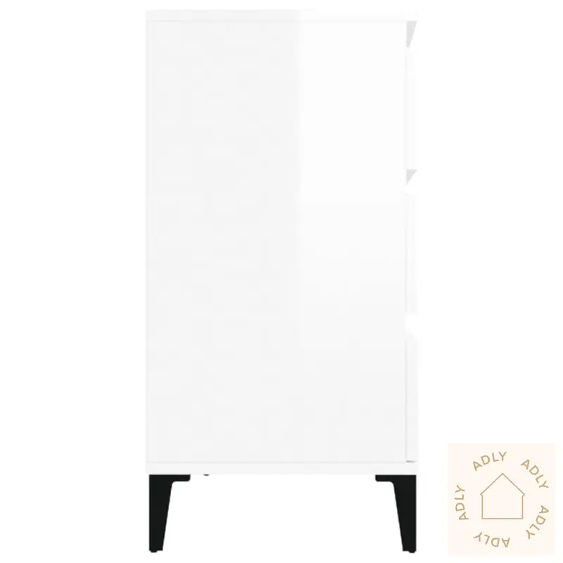 Skjenk Høyglans Hvit 60X35X70 Cm Konstruert Tre