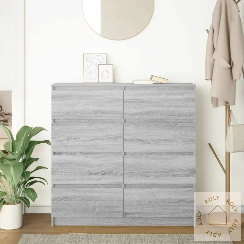Skjenk Grå Sonoma 100X35X99 Cm Konstruert Tre