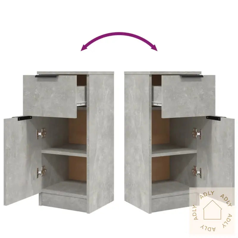 Skjenk Betonggrå 30X30X70 Cm Konstruert Tre