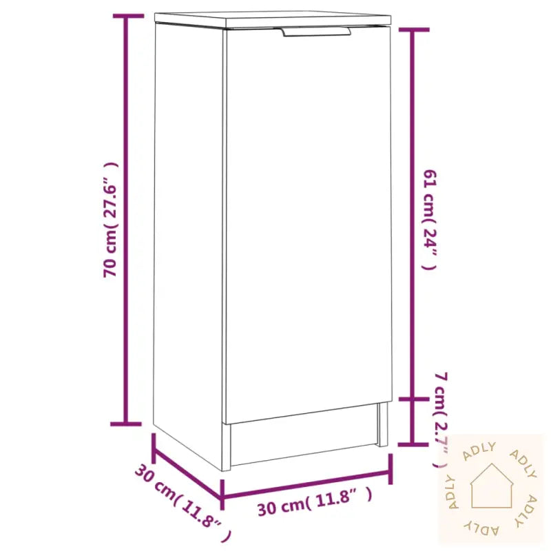 Skjenk Røkt Eik 30X30X70 Cm Konstruert Tre