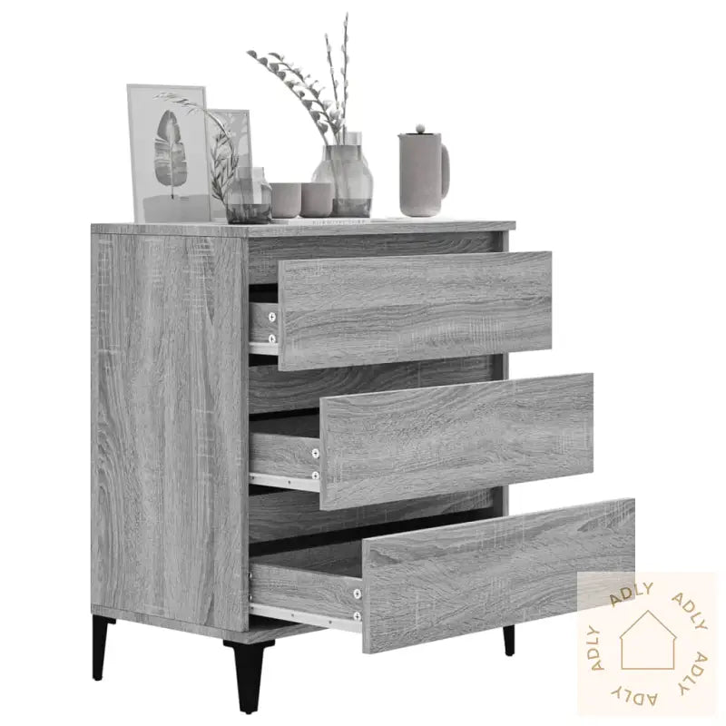 Skjenk Grå Sonoma 60X35X70 Cm Konstruert Tre