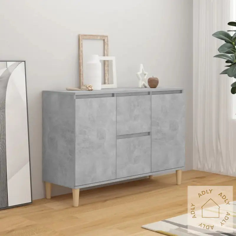 Skjenk Betonggrå 101X35X70 Cm Konstruert Tre