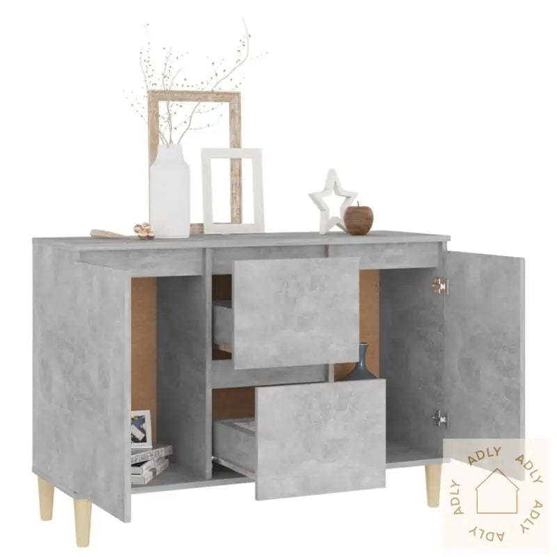 Skjenk Betonggrå 101X35X70 Cm Konstruert Tre