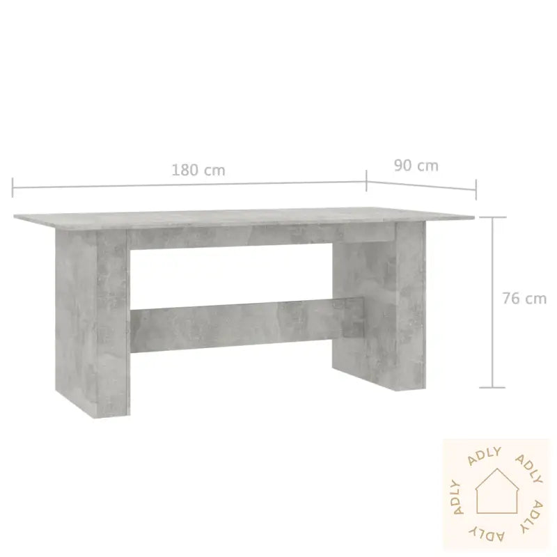 Spisebord Betonggrå 180X90X76 Cm Konstruert Tre
