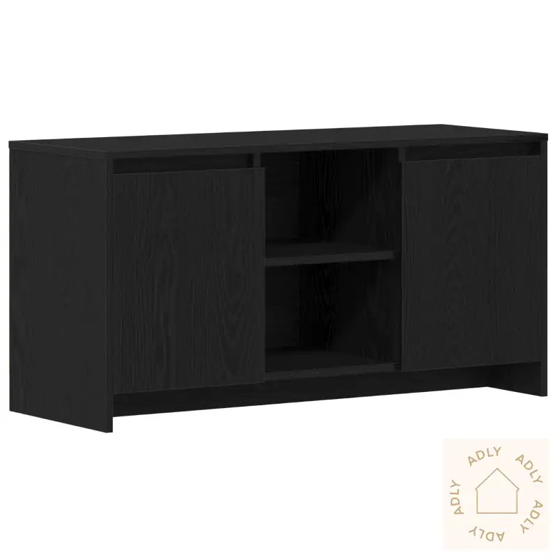 Tv-Benk I Svart Eik, 102X37,5X52,5 Cm, Laget Av Konstruert Tre