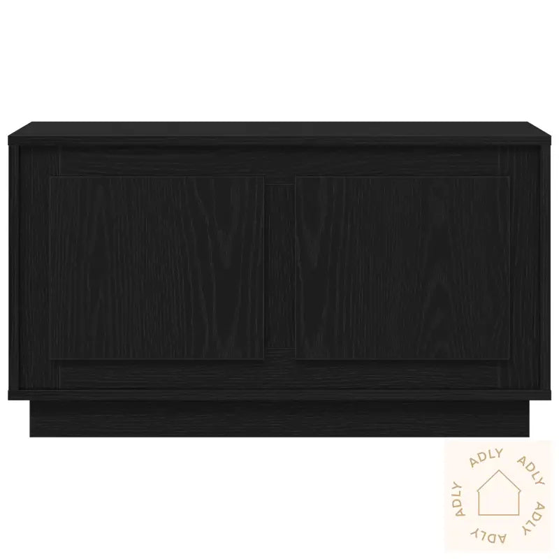 Tv-Benk Svart Eik 80X35X45 Cm Konstruert Tre