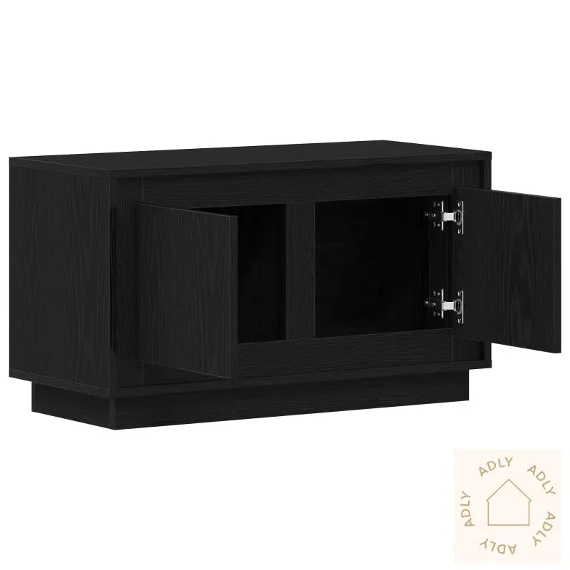 Tv-Benk Svart Eik 80X35X45 Cm Konstruert Tre